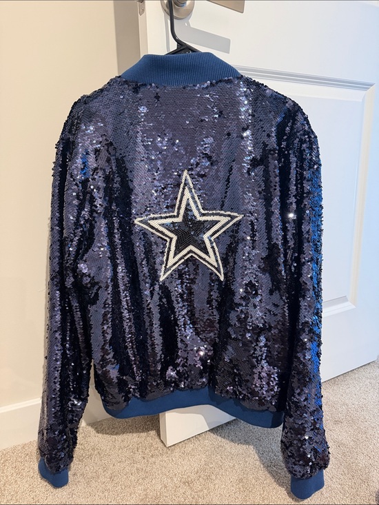 NFL Jackets & Blazers - Navy Sequin Dallas Cowboy Bomber Jacket - Women's XL